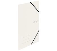 VON Leitz 30080001 Lot de 5 chemises légères en carton recyclé pour 150 feuilles avec élastique et impression moderne Blanc Format A4 Capacité 150 feuilles