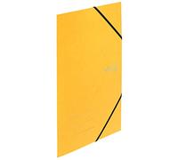 VON Leitz 30080015 Lot de 5 chemises A4 avec bande élastique, carton recyclé, pour 150 feuilles, 3 rabats, avec impression VON moderne, chemise légère pour l'école et la maison Jaune