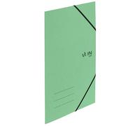VON Leitz 30080050 Lot de 5 classeurs d'angle A4 en carton recyclé, pour 150 feuilles, 3 rabats, avec élastique, avec imprimé VON moderne, classeur léger pour l'école et la maison, vert menthe