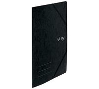 VON Leitz 30110095 Lot de 5 chemises A4 en carton recyclé pour 150 feuilles avec élastique avec imprimé moderne Von léger pour l'école et la maison Noir