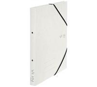 VON Leitz 30120001 Lot de 5 classeurs à anneaux en carton avec 2 anneaux et fermeture élastique Largeur dos 25 mm Capacité 140 feuilles Blanc Format A4