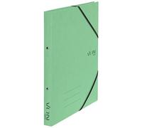 VON Leitz 30120050 Lot de 5 classeurs A4 en carton avec 2 anneaux et fermeture élastique, dos de 25 mm, pour 140 feuilles, mécanisme à anneaux, pour l'école, l'étude et la maison, vert menthe