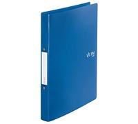 VON Leitz 42470035 Classeur A4 avec 2 anneaux en polypropylène, dos de 30 mm, pour 190 feuilles, mécanisme à anneaux, pour l'école, l'étude et la maison, lot de 5, bleu, 42470035