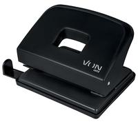 VON Leitz 50200095 Perforatrice pour 20 feuilles, rail de butée avec indications de format, taille compacte idéale pour la maison, le bureau ou l'école, métal et plastique, noir