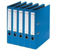 VON Leitz Leitz Leitz 10561035 Lot de 5 classeurs en carton avec couverture en plastique pour 350 feuilles Bleu Format A4 Dos 50 mm