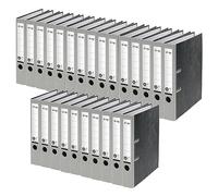 VON Leitz Lot de 25 classeurs A4, 100% recy os de 50 mm, pour 350 feuilles, ange bleu et certifié FSC, pour l'école, l'étude et la maison, gris