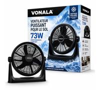 Vonala Ventilateur industriel de sol et mural puissant de 32 cm - Silencieux - ABS - Sans vibrations - Pour extérieur et intérieur - Noir - Puissant et silencieux - 73 W