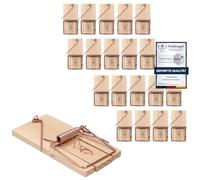 VonBueren 20x Piège a Souris, piège Souris en Bois, tapette Souris | Tapettes à souris en bois, sans plastique, réutilisables, mouse trap, piège à souris pour intérieur, fabriquées en Allemagne