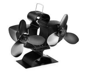 VonHaus Double Ventilateur de Poêle à Bois - Ventilateur Cheminée à 6 Pales - Alimenté par la Chaleur - Silencieux, Circulation Respectueuse de l'Environnement