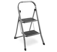 VonHaus Escabeau 2 Marches Antidérapant | Antidérapant, Facile à Ranger, Capacité Maximale de 150 kg, Acier Durable pour Bricolage et Jardinage