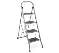 VonHaus Escabeau 4 Marches, Escabeau Pliable | Antidérapant, Facile à Ranger, Capacité Maximale de 150 kg, Acier Durable pour Bricolage et Jardinage