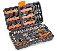 VonHaus Kit à Douilles, Embouts à Douille et liquet à 72 Dents - Utile pour le Bricolage Quotidien, les Réparations de Vélos, les Réparations de Voitures Légères et le Vissage - 130 Pièces