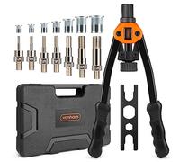 Kit de pinces à écrous à riveter VonHaus : mandrins filetés M3, M4, M5, M6, M8, M10, M12 et 150 écrous à riveter