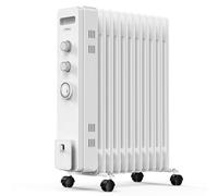 VonHaus Radiateur Bain d'Huile 2500W, Chauffage Bain d’Huile 11 Ailettes, Minuterie 24h, Thermostat Réglable, 3 Niveaux de Chauffage, Portatif Chauffage Electrique pour Bureau à Domicile