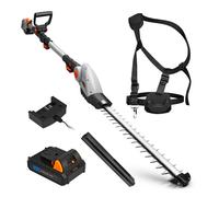 VonHaus Taille Haie Telescopique avec Batterie 20 V, Taille Haie sans Fil pour Haies, Buissons, Branches, Arbustes - Chargeur, Tête Réglable à 135°, Lames à Double Action