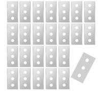 VONJUMA 25 Pièces Grattoir Plaque Vitrocéramique Lames De Rechange Argenté Grattoirs Double Face Grattoir À Trois Trous Gratte Vitre Pour Le Nettoyage Sols Vitre Miroirs 43×22×0.2Mm