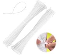 VONJUMA 250 Pièces Collier De Serrage En Nylon Attache Câble Plastique Longue Serre Câbles Blanc Résistante À La Température 250×2.7Mm