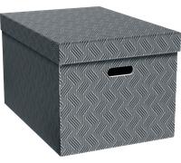 VONL 61420085 - Boîtes d'archives, recy s, Gr. L, 3 pièces, anthracite/blanc