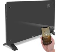 VONROC Chauffage Électrique 2500 W WiFi CH516AC - Panneau en verre, App Tuya, thermostat 5-50 °C, minuteur, mode éco/confort/anti-gel, IP24, montage mural ou au sol, jusqu'à 30 m²