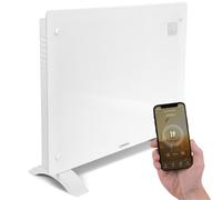 VONROC Chauffage Électrique en Verre Blanc 1500W - Design avec Thermostat Réglable, Wi-Fi & Commande Manuelle - 2 Niveaux de Chauffage - Mode Hors Gel - Pour Pièces jusqu’à 18m²