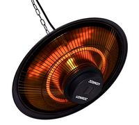VONROC Chauffage Terrasse Extérieur Albano 1500W - Chauffage Électrique Suspendu IP44 - Temps de Chauffe de 3 Sec. - en Carbone, Sécurité Anti-Surchauffe - Télécommande, Mousquetons, Chaine Inclus
