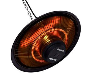 VONROC Chauffage Terrasse Extérieur Albano 1500W - Chauffage Électrique Suspendu IP44 - Temps de Chauffe de 3 Sec. - en Carbone, Sécurité Anti-Surchauffe - Télécommande, Mousquetons, Chaine Inclus