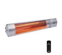 Vonroc Chauffage Terrasse Extérieur Marsili 2000W - Chauffage Mural Aluminium Gris IP65 - Temps de Chauffe 1 sec - Avec Télécommande - Support Suspension Inclus - S'installe Aussi sur Pied, Suspendu