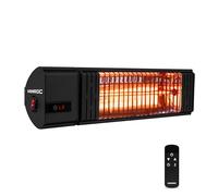 VONROC Chauffage Terrasse Extérieur Volsini 2000W - Chauffage Mural Noir IP54-2 Températures, Chauffe en 1 seconde - Avec Télécommande - Lampe Golden Amber Low Glare - Fixation Murale ou Suspendu