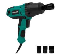 VONROC hoc Électrique 450W - Couple 350Nm - Mandrin Carré 1/2", 3000 tr/min, 4000 i/min - Variateur de Vitesse, Poignée Soft Grip, LED, Câble 3m - 4 Douilles Incluses - Mallette de Transport