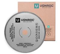VONROC Disque Diamant Continu 180mm - Dimension 125 x 1,2 x 22,2 mm - Précision de Coupe Universelle pour Carreaux, Dalles, Pierre, Béton et Céramique - Disque Universelle