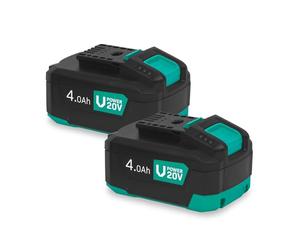 VONROC Duopack Batteries 20V - 2×4.0Ah VPower - avec Port USB-C bidirectionnel - Fonction Powerbank - Compatible avec Power Delivery (PD) - Protection ECP - Batteries Li-ION pour Outils 20V