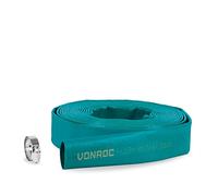 VONROC Kit Tuyau Plat pour Pompes Submersibles - Universel, 10m x 32mm - Pression Maximale : 8 Bar - Collier de Serrage Inclus - Grande Capacité de Débit - Pour Évacuer l'Eau Pollué