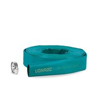 VONROC Kit Tuyau Plat pour Pompes Submersibles - Universel, 10m x 38mm - Pression Maximale : 8 Bar - Collier de Serrage Inclus - Grande Capacité de Débit - Pour Évacuer l'Eau Pollué