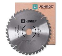 VONROC Lame de scie sur table - 210x30 mm - 40 dents - Pour scie sur table et tronçonneuse - Usage universel - Coupes grossières et rapides