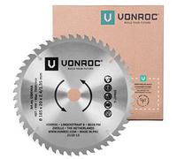 VONROC Lame de Scie Universelle pour Bois 48 Dents - Lame Scie Circulaire à Onglet Radiale 185x20mm de Diamètre - Compatible avec Scie Circulaire sur Table - Vitesse max. 7000 tr/min