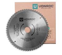 VONROC Lame de Scie Universelle pour Bois MS804AA - Lame Scie Circulaire à Onglet Radiale 216 mm de Diamètre Avec 60 Dents - Compatible avec Scie Circulaire sur Table