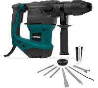 VONROC Marteau Perforateur 1800W - 6 Joules, SDS Plus, 4 Fonctions - Forets et Burins Inclus - Butée de Profondeur, Poignée Latérale et Rotative à 360°, Câble Alimentation 3M, Système Anti-Vibration