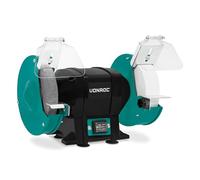 VONROC Meuleuse d’Établi 250W - Ø150mm - Double Meule P35/P60 - Moteur à Induction Silencieux - Boîtier Métallique, Pieds Antivibrations - Pour Affûtage, Ébavurage, Métal & Acier HSS - BG502AC