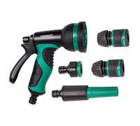 VONROC Pistolet et Buse d’Arrosage - 8 Positions de Pulvérisation Différentes et Alimentation d’Eau Réglable - Raccord de Tuyaux et de Robinet Inclus