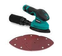 VONROC Ponceuse Delta 12V Verte - Compacte & Ergonomique pour Coins et Détails - avec Batterie 2.0Ah, USB-C, Sac à Poussière et Abrasifs - Ponçage Bois, Peinture, Meubles