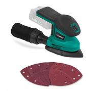 VONROC Ponceuse delta multifonction sans fil 20V - Sans batterie, ni chargeur - 6 feuilles abrasives incluses - Sac de récupération de poussière - Sac de rangement