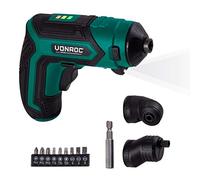 VONROC Visseuse - Tournevis sans fil 4 V - Porte-embout magnétique, attache excentrique, attache angulaire,lots d'embouts et chargeur de batterie