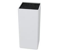 Vonsera Bloc Couteaux Cuisine, Porte Couteau Vide avec Lattes Flexibles, Universel Range Couteaux de Cuisine pour 8 Couteaux de Toutes Sortes, Blanc, 9.5 x 9.5 x 22cm