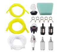 VooGenzek 12 Pièces Kit de Tuyau de Carburant, 30cm Tuyaux d'Essence, Filtre à Essence, Ampoules D'Amorçage, Bougie D'Allumage, Joint de RéServoir de Carburant, Pour Souffleur de TronçOnneuse