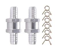 VooGenzek 2 Pièces Clapet Anti-Retour, 12mm D'aluminium Carburant Non Retour Clapet Anti-Retour, avec 6 clips à ressort, pour Essence Diesel Carburateur Systèmes de Carburant à Basse Pression
