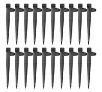 VooGenzek 20 Pièces Goutteur Irrigation Réglable, 360 Degrés 8-Trou Micro Asperseur Goutte à Goutte avec Connecteur Barbelé & Piquet de Support pour Tube 4/7mm, Goutteur D'irrigation Insertion, Noir