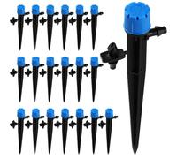VooGenzek 20 Pièces Goutteur Irrigation Réglable, 360 Degrés 8-Trou Micro Asperseur Goutte à Goutte pour Tube 4/7mm, Goutteur d'irrigation Insertion, Bleu (avec Connecteur)