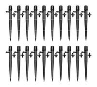 VooGenzek 20 Pièces Goutteur Irrigation Réglable, 360 Degrés Micro Asperseur Goutte à Goutte pour Tube 4/7 mm, Goutteur d'irrigation Insertion, Noir (avec Connecteur)