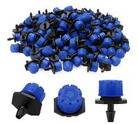 VooGenzek 200 Pièces Goutteur Irrigation Réglable, Réglable Micro Drip Irrigation Arroseurs Émetteur, Tête de Gicleurs D'irrigation pour Parterres de Fleurs, Jardins, Pelouse à Plante, Bleu