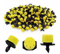 VooGenzek 200 Pièces Goutteur Irrigation Réglable, Réglable Micro Drip Irrigation Arroseurs Émetteur, Tête de Gicleurs D'irrigation pour Parterres de Fleurs, Jardins, Pelouse à Plante, Jaune